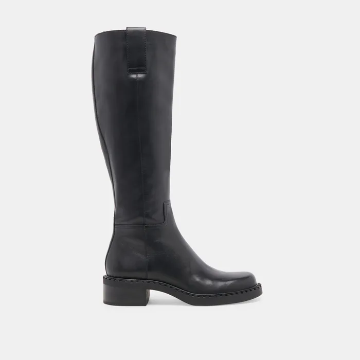 Glory H2O Waterproof Black Leather Extra Wide Calf Boots — view 2