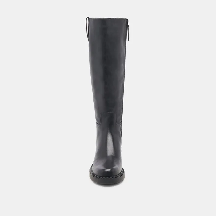 Glory H2O Waterproof Black Leather Extra Wide Calf Boots — view 8