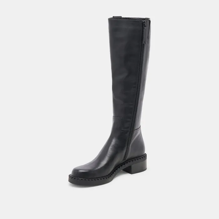 Glory H2O Waterproof Black Leather Wide Calf Boots — view 5