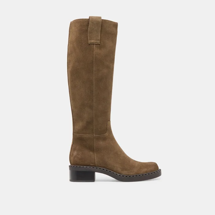 Glory H2O Waterproof Olive Suede Wide Calf Boots — view 2