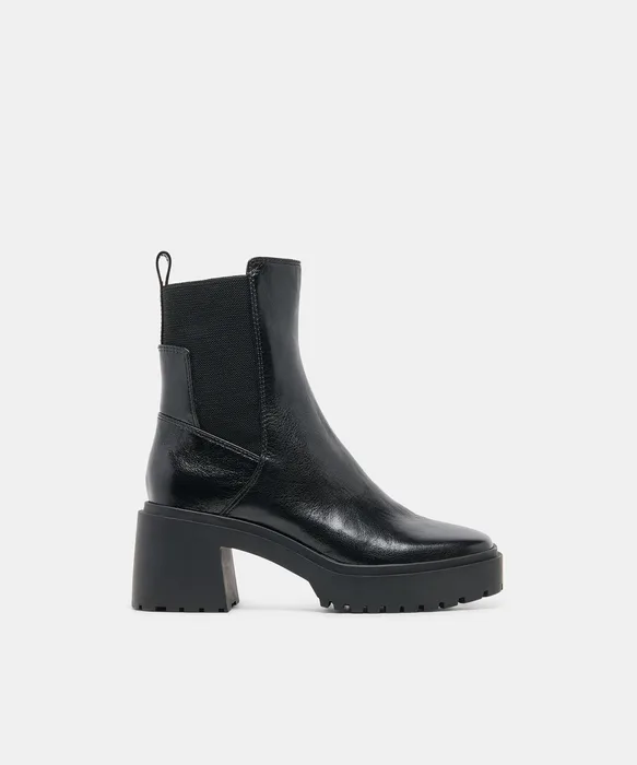 GRIZLY H2O Waterproof Midnight Leather Block-Heel Boots — view 2