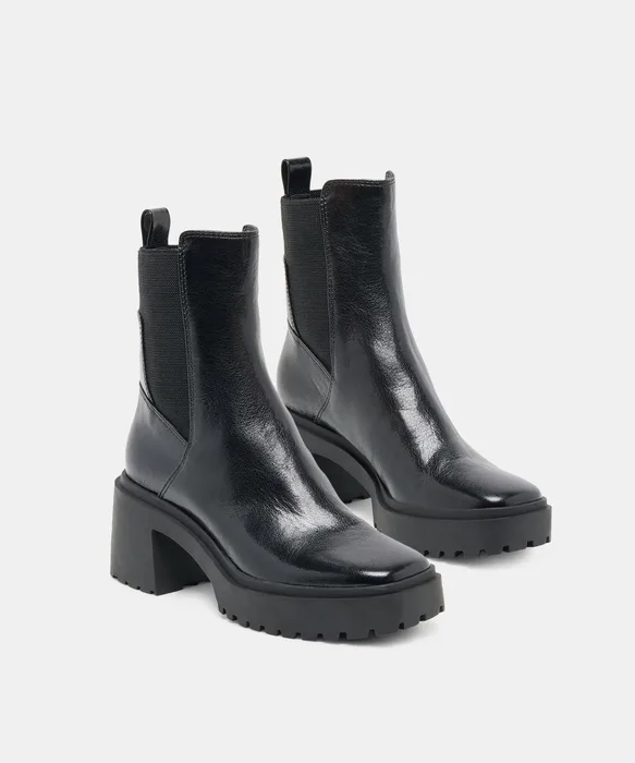GRIZLY H2O Waterproof Midnight Leather Block-Heel Boots — view 3