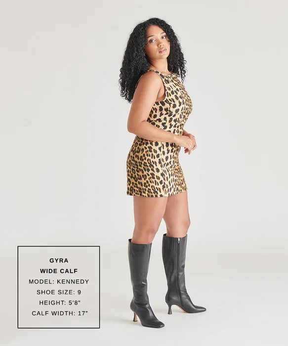 Gyra Wide Calf Black Leather Boots — view 10