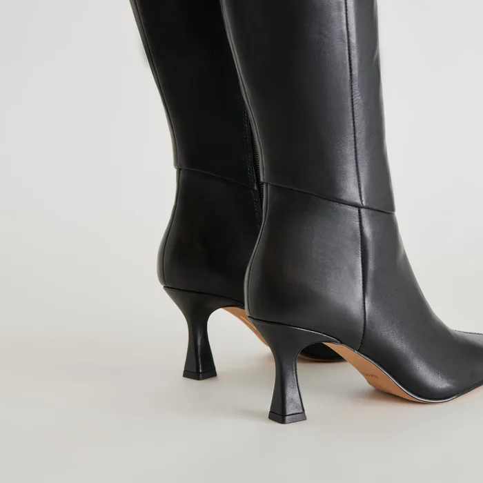 Gyra Wide Calf Black Leather Boots — view 15