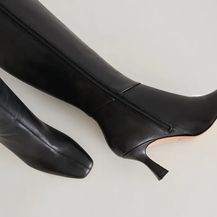 Gyra Wide Calf Black Leather Boots — view 17