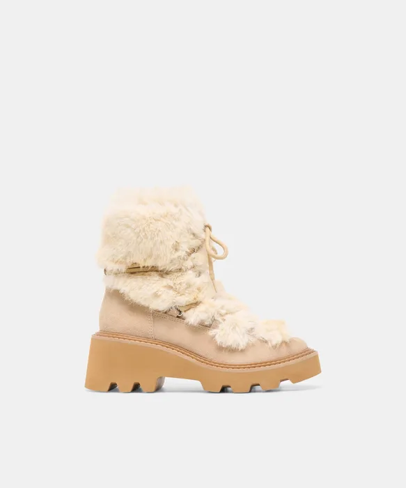 HAWKIN PLUSH Sand Suede Lug Lace-up Boots — view 2