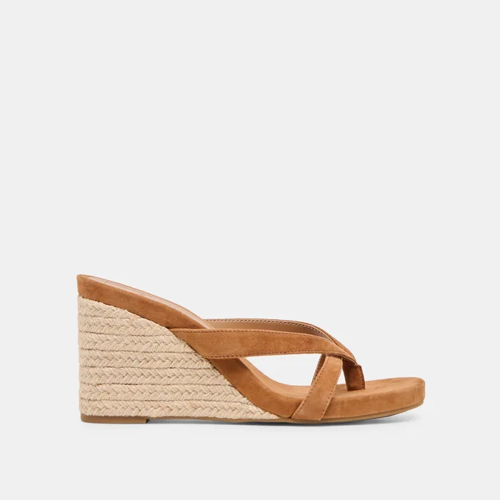 Helan Espadrille Brown Suede Wedges — view 2