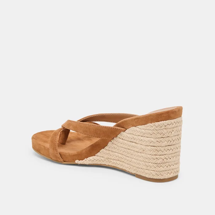 Helan Espadrille Brown Suede Wedges — view 7