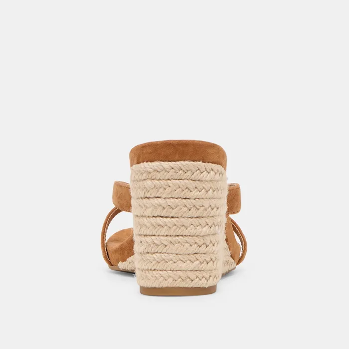 Helan Espadrille Brown Suede Wedges — view 9