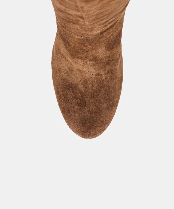 HEYES Chestnut Suede Knee-High Stiletto Heeled Boots — view 4