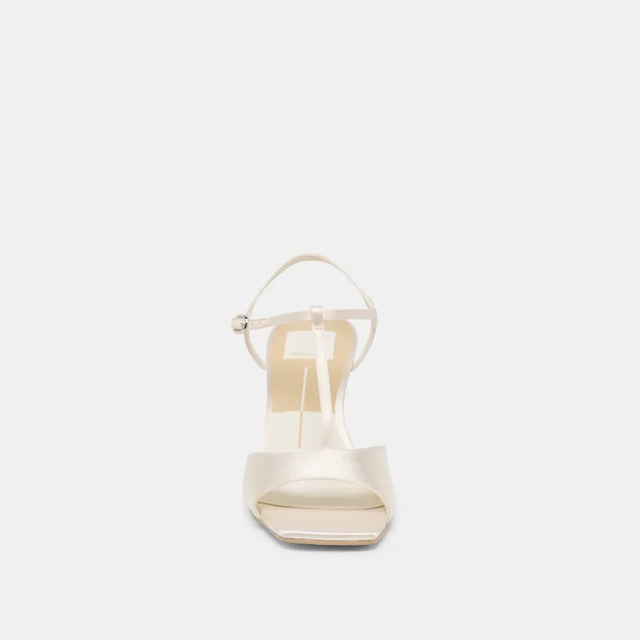 Hilery Off White Satin Heels — view 8