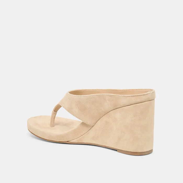 Hinna Camel Suede Wedges — view 8