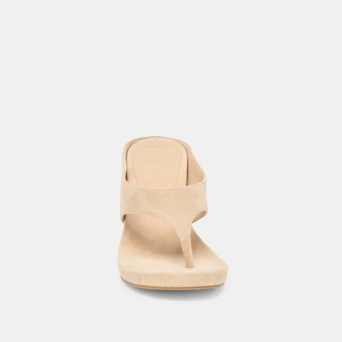 Hinna Camel Suede Wedges — view 9