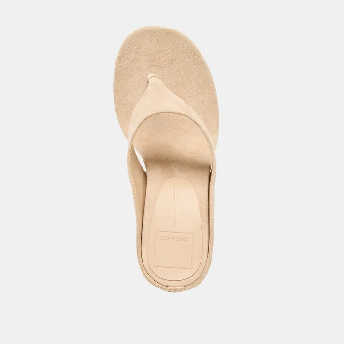 Hinna Camel Suede Wedges — view 11