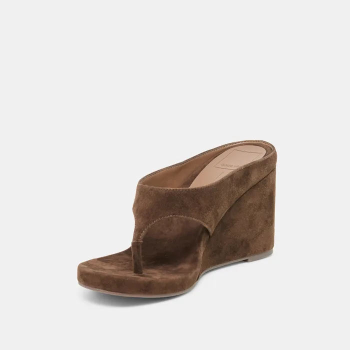 Hinna Dk Brown Suede Wedges — view 5