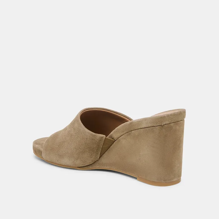Holta Olive Suede Wedges — view 8
