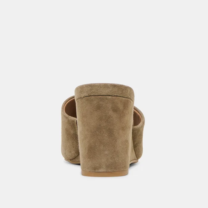 Holta Olive Suede Wedges — view 10