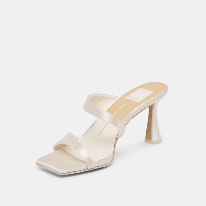 Icelyn Ivory Satin Heels — view 6