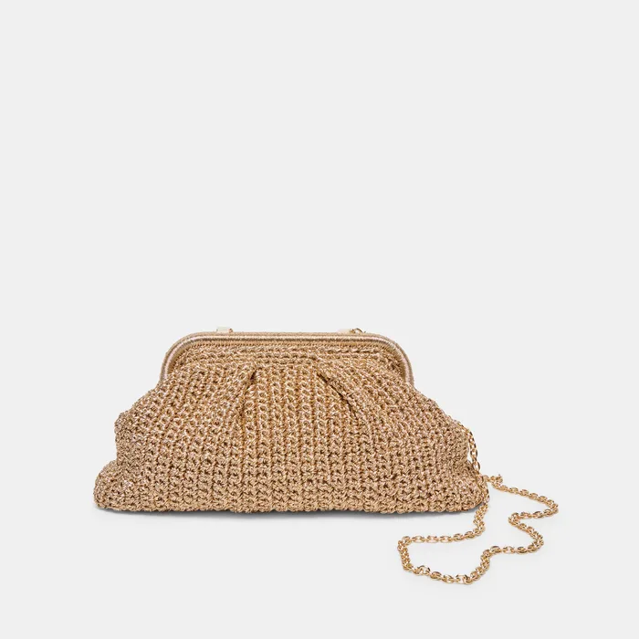 Ione Gold Crochet Clutch — view 2