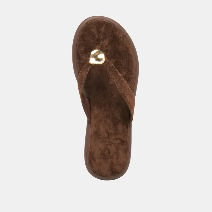 Jaina Dk Brown Suede Sandals — view 10