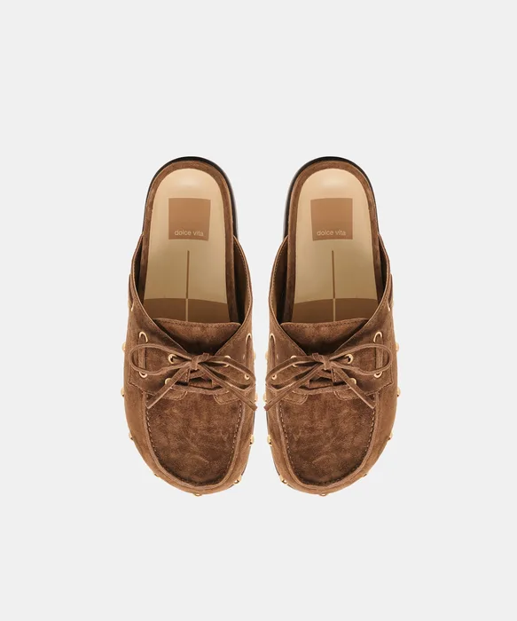 JESSI Cocoa Suede Slip-On Flats — view 4
