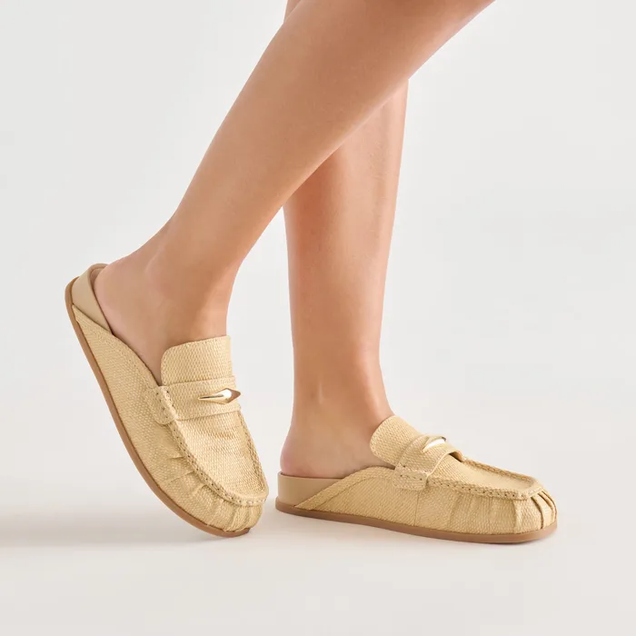 Jodero Lt Natural Raffia Flats — view 3