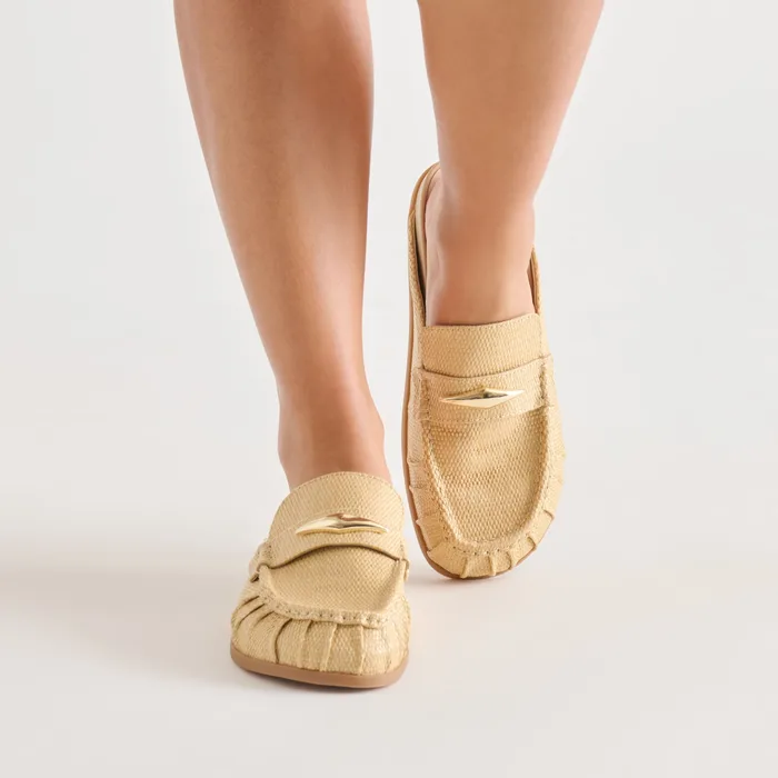 Jodero Lt Natural Raffia Flats — view 7