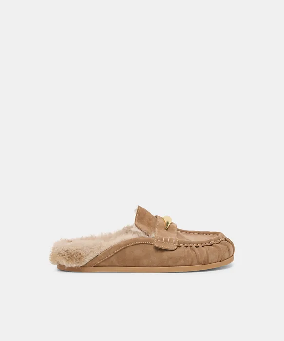 Jodero Plush Mushroom Suede Flats — view 2