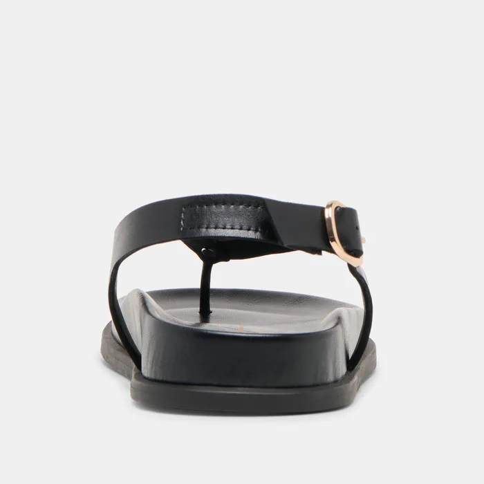 Jony Black Leather Sandals — view 10