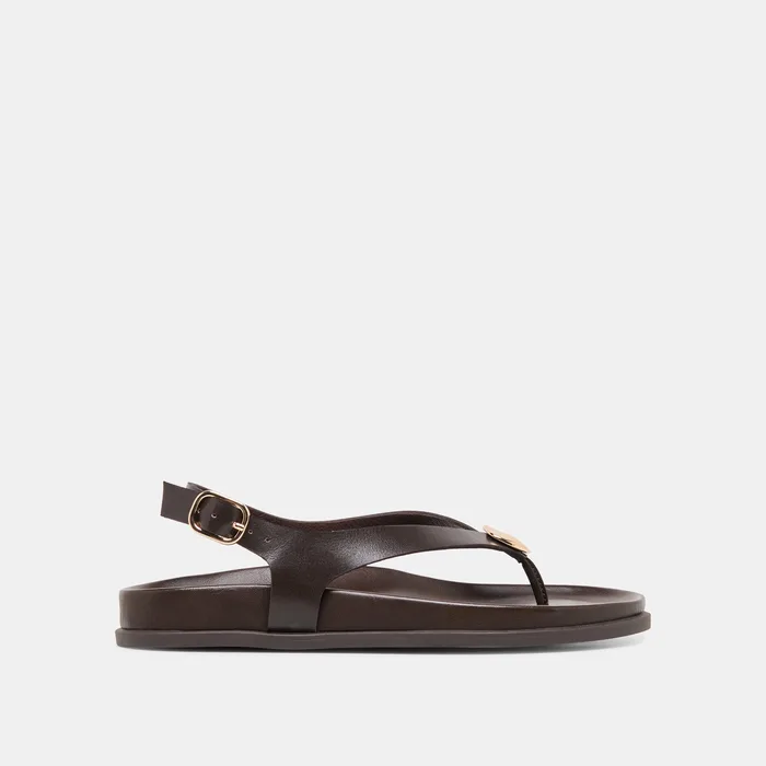 Jony Dk Brown Leather Sandals — view 2