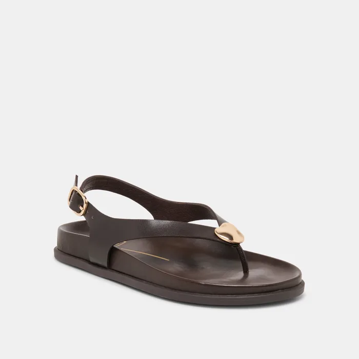 Jony Dk Brown Leather Sandals — view 4