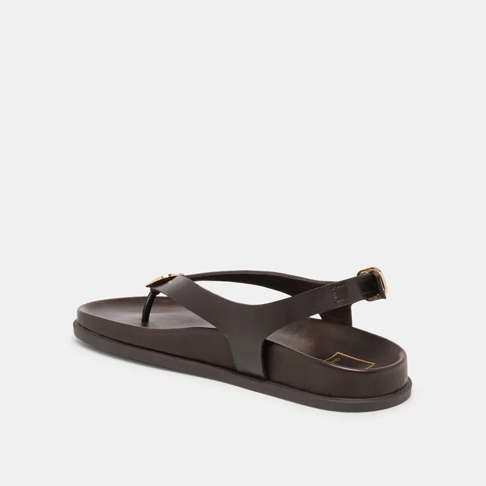 Jony Dk Brown Leather Sandals — view 7
