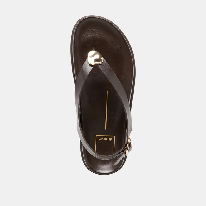 Jony Dk Brown Leather Sandals — view 10