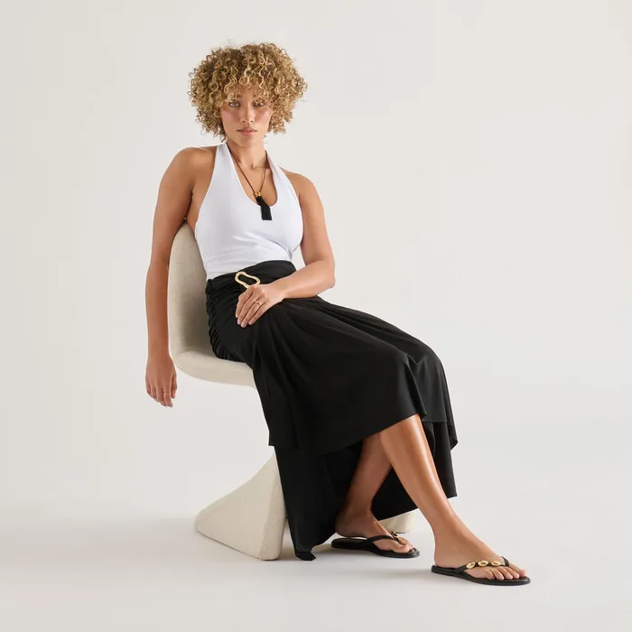 Juny Black Leather Sandals — view 5