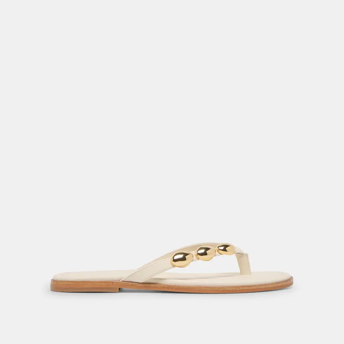 Juny Off White Leather Sandals — view 2