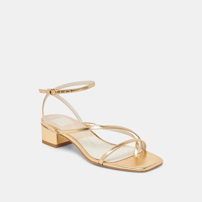 Karlos Wide Gold Metallic Stella Sandals — view 3