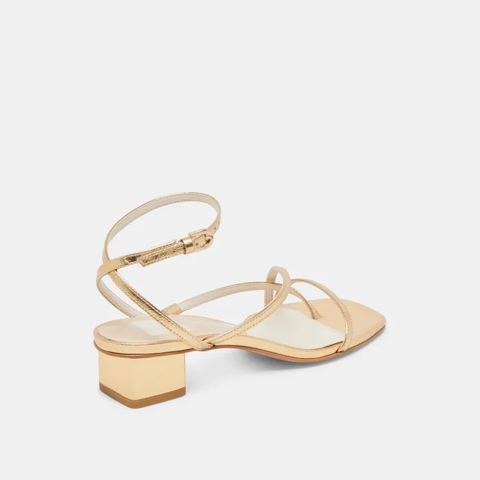 Karlos Wide Gold Metallic Stella Sandals — view 4