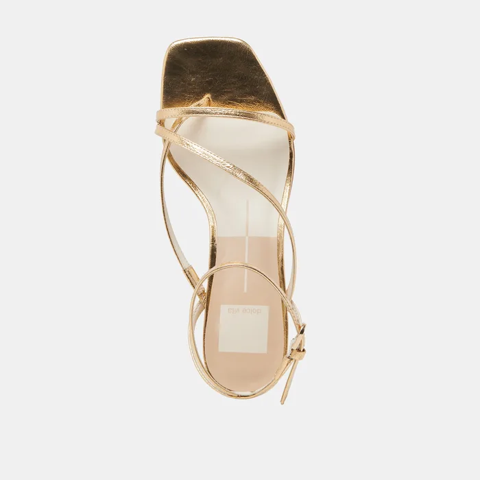 Karlos Wide Gold Metallic Stella Sandals — view 9
