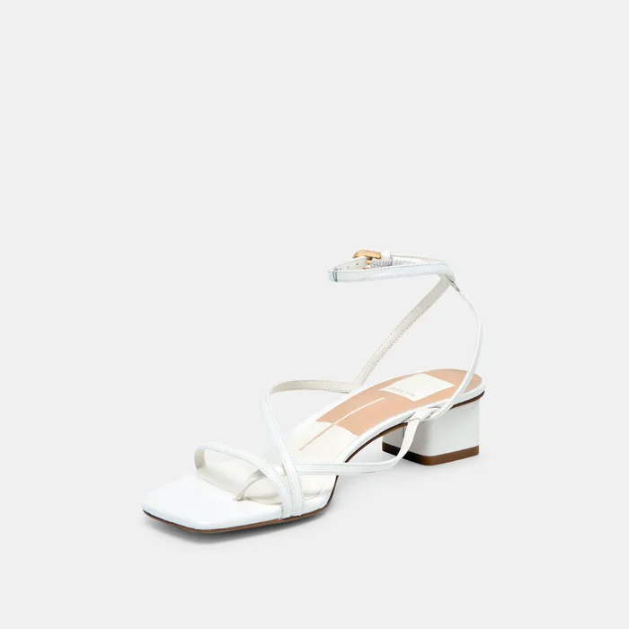 Karlos Wide True White Leather Sandals — view 5