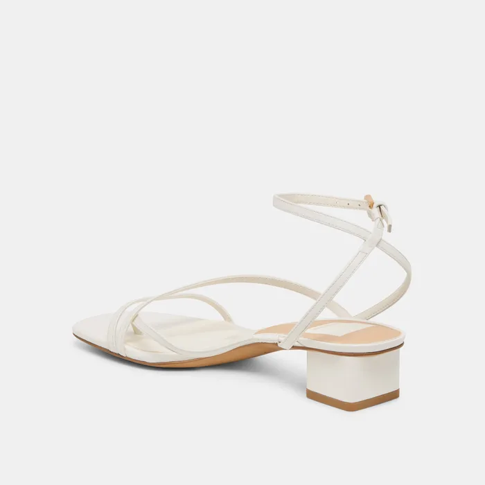 Karlos Wide True White Leather Sandals — view 6