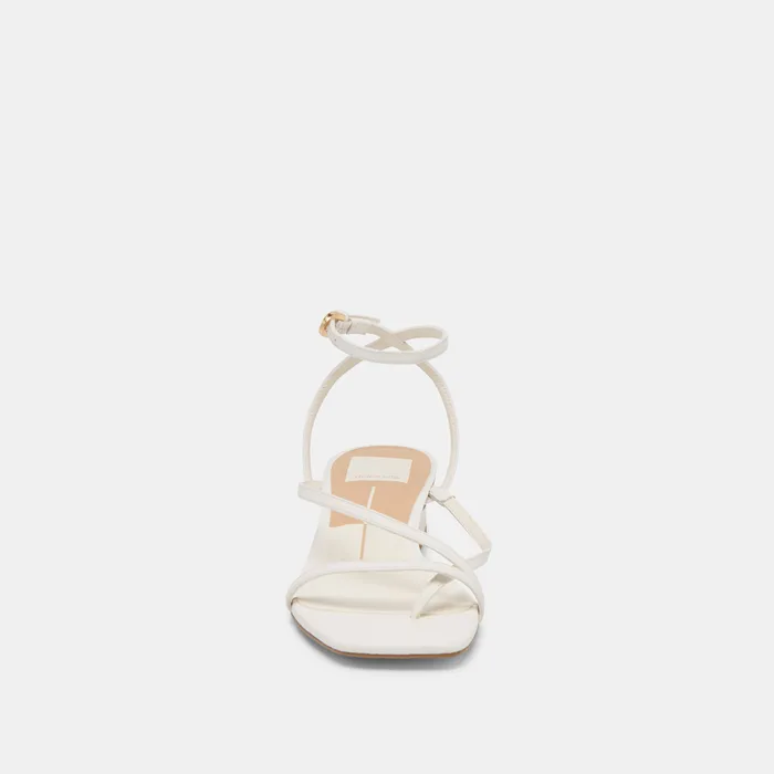Karlos Wide True White Leather Sandals — view 7