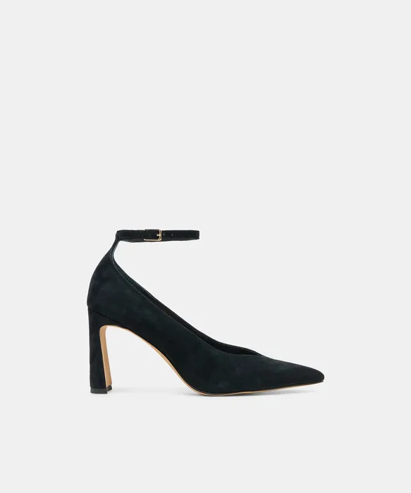 KARSIN Onyx Suede Closed-Toe Heels — view 2