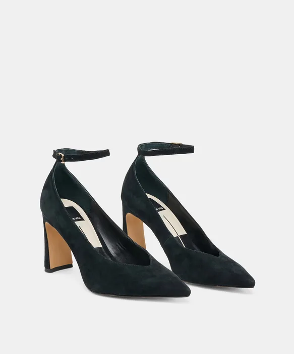 KARSIN Onyx Suede Closed-Toe Heels — view 3