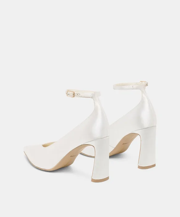 KARSIN SATIN HEELS TRUE WHITE SATIN