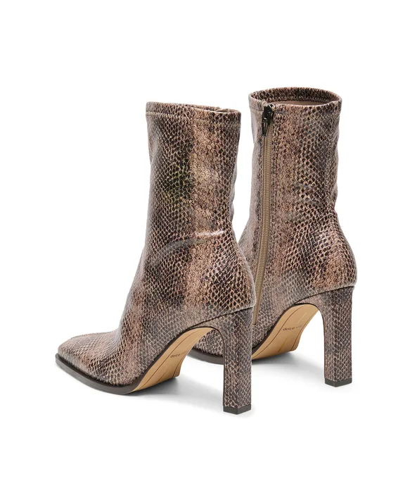 KASY Snake Tan Embossed Stella Stilleto Ankle Booties — view 5