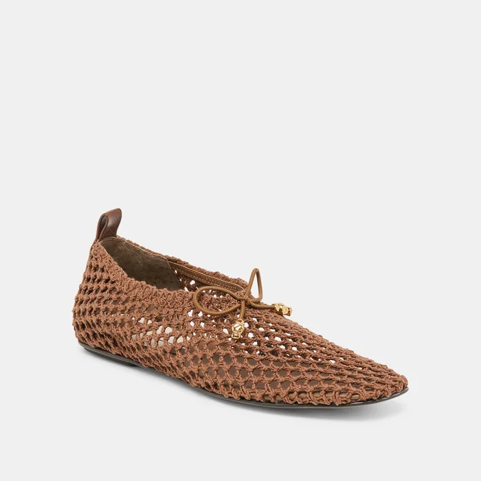 Kaylyn Dk Brown Crochet Flats — view 3