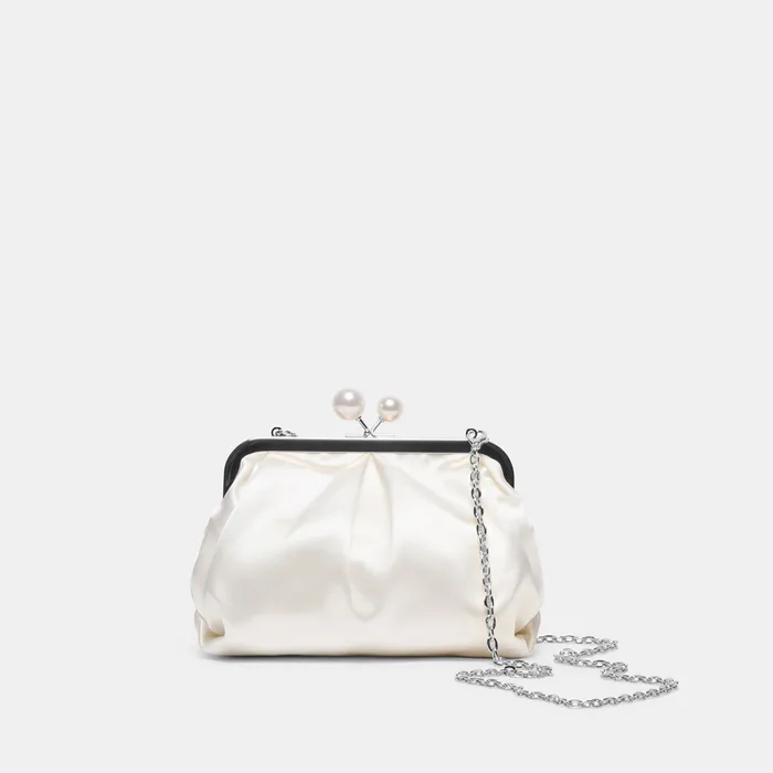 Kendall White Satin Clutch — view 2