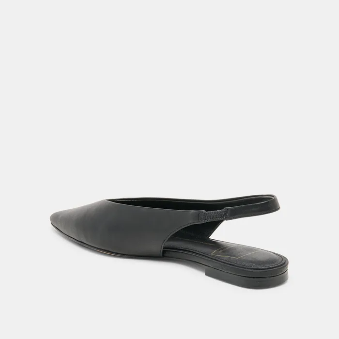 Kendle Black Leather Flats — view 6