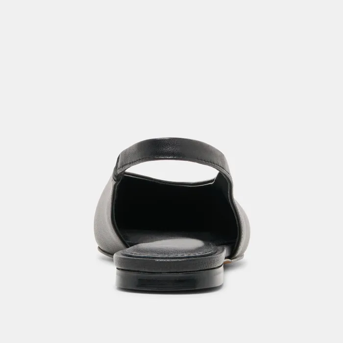 Kendle Black Leather Flats — view 8