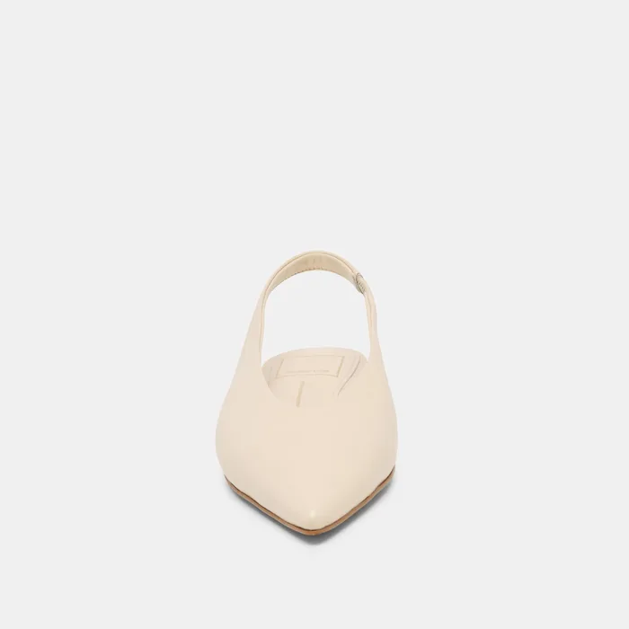 Kendle White Leather Flats — view 7